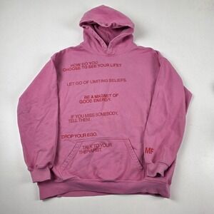 The Mayfair Group Hoodie Womens S/M Pink To Whom It May Concern Back Graphic